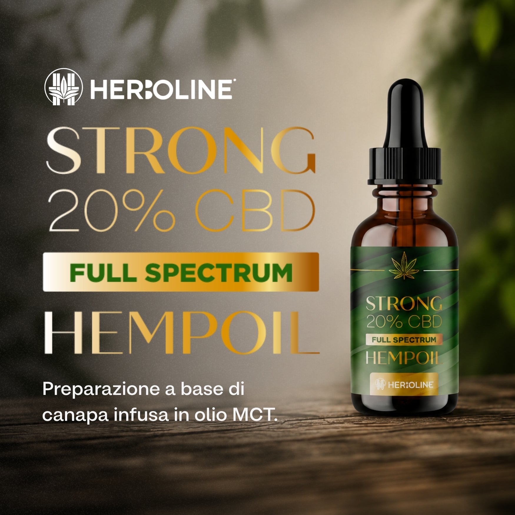 Olio CBD STRONG 20% Full Spectrum | 30ml | La scelta premium 100% naturale per ritrovare equilibrio quando tutto corre troppo veloce