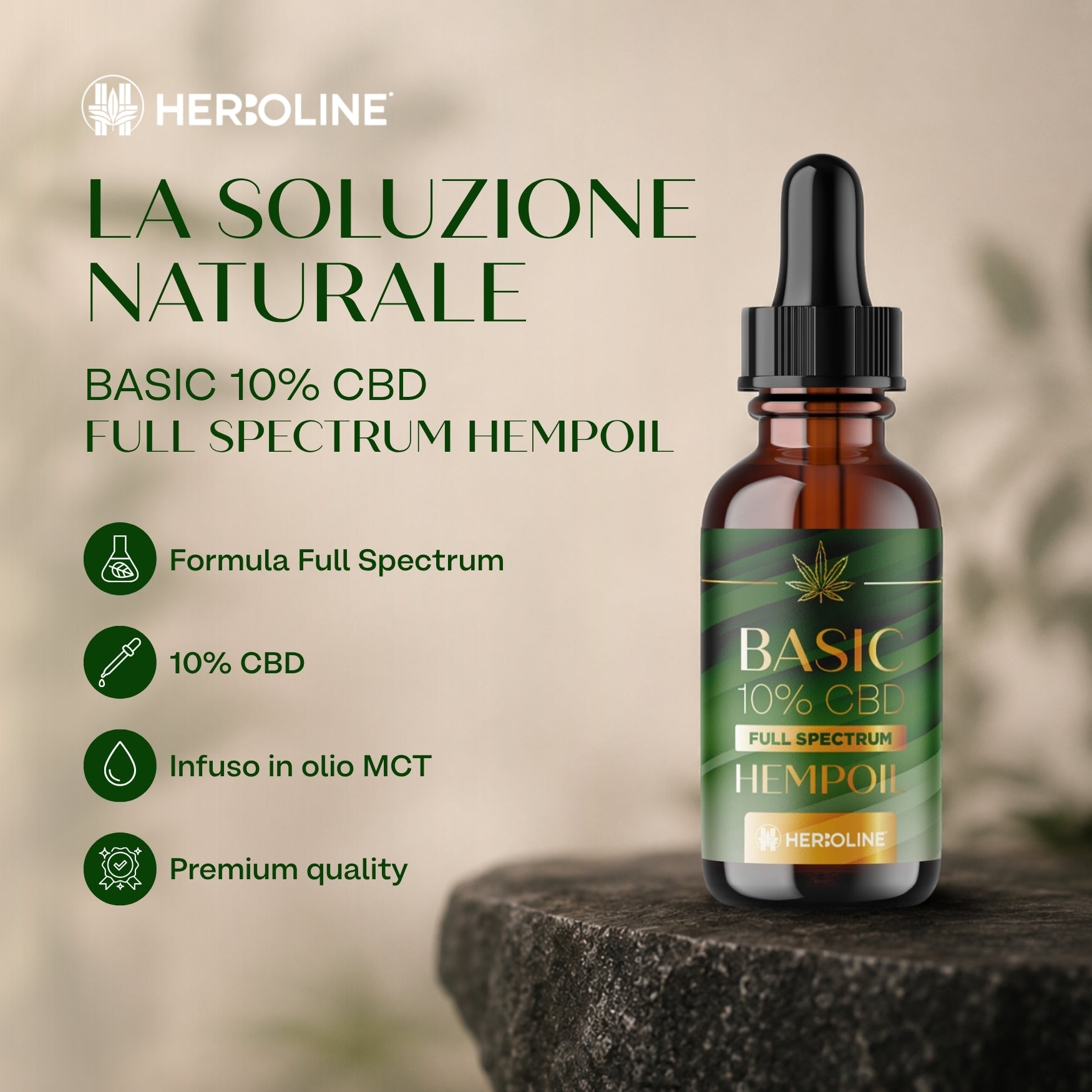 Olio CBD BASIC 10% Full Spectrum | 30ml | La scelta premium 100% naturale per ritrovare equilibrio quando tutto corre troppo veloce