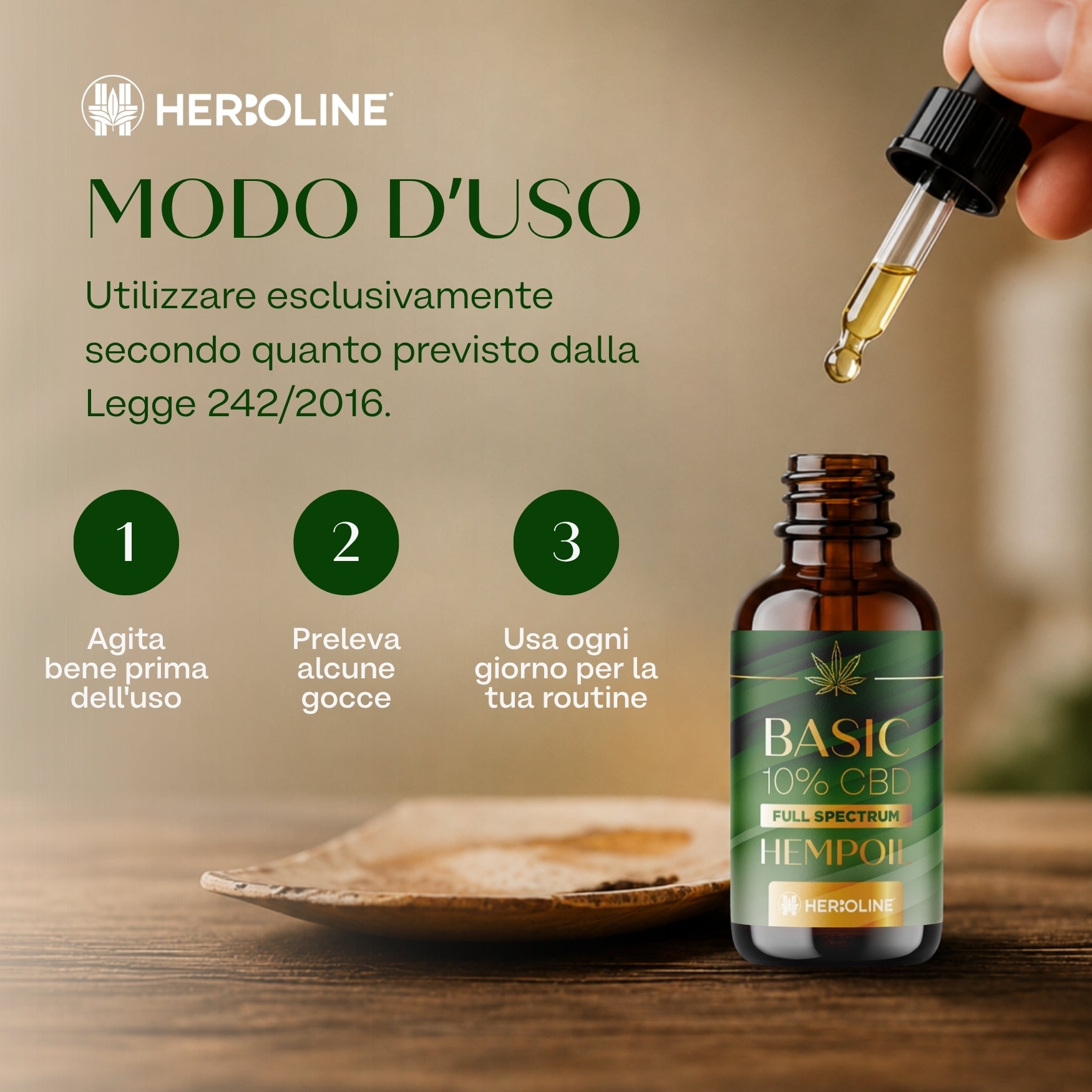 Olio CBD BASIC 10% Full Spectrum | 30ml | La scelta premium 100% naturale per ritrovare equilibrio quando tutto corre troppo veloce