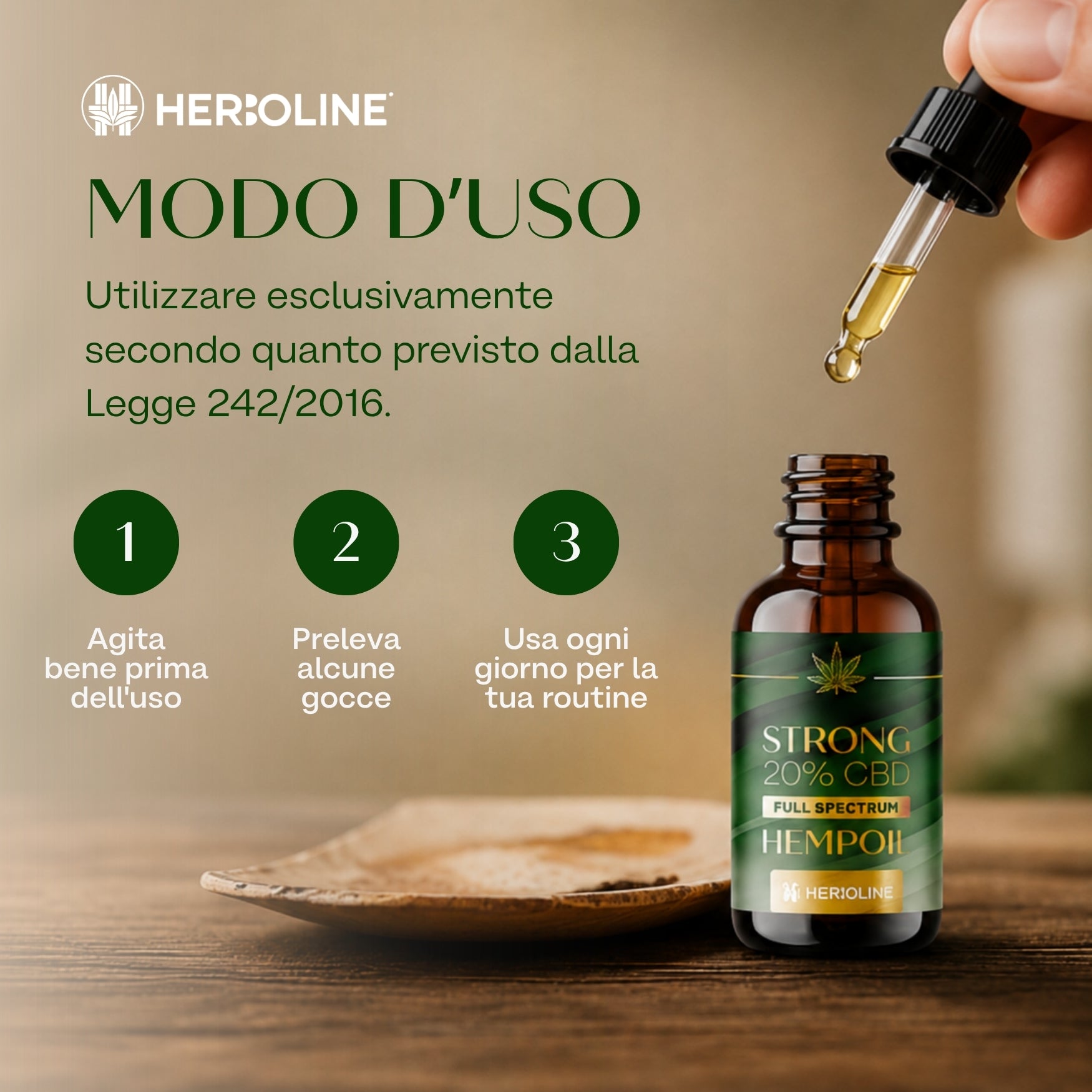 Olio CBD STRONG 20% Full Spectrum | 30ml | La scelta premium 100% naturale per ritrovare equilibrio quando tutto corre troppo veloce